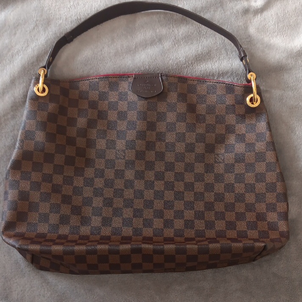 Brown Checkered Handbag